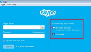 Skype, problemas no ecrã de login e conta Microsoft